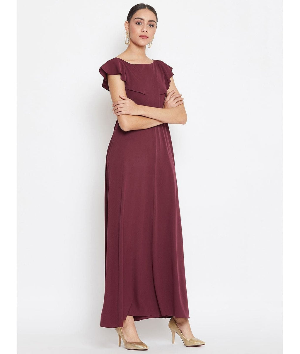 Flared Ruffle Maxi Gown