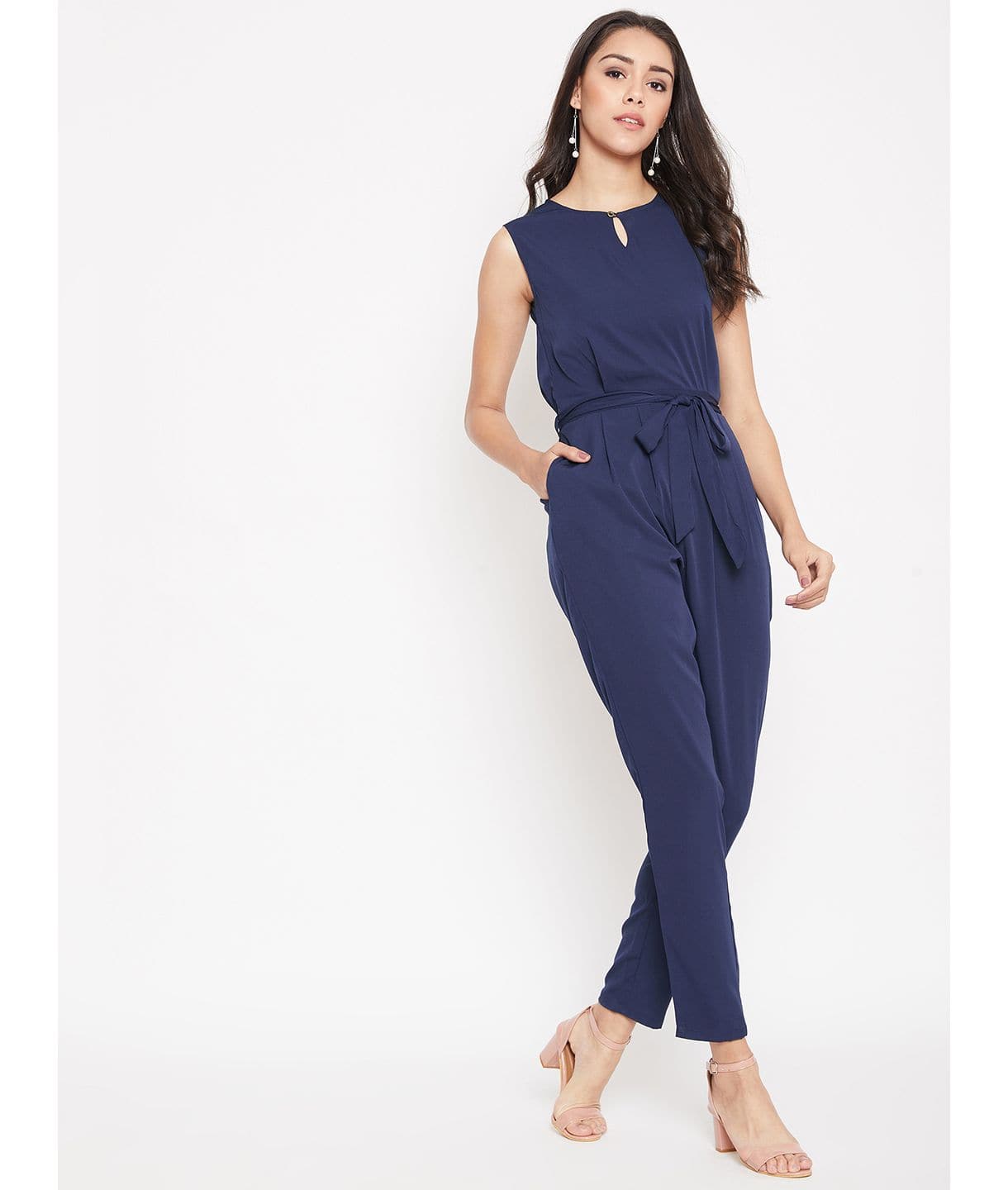 Keyhole Jumpsuit with Belt