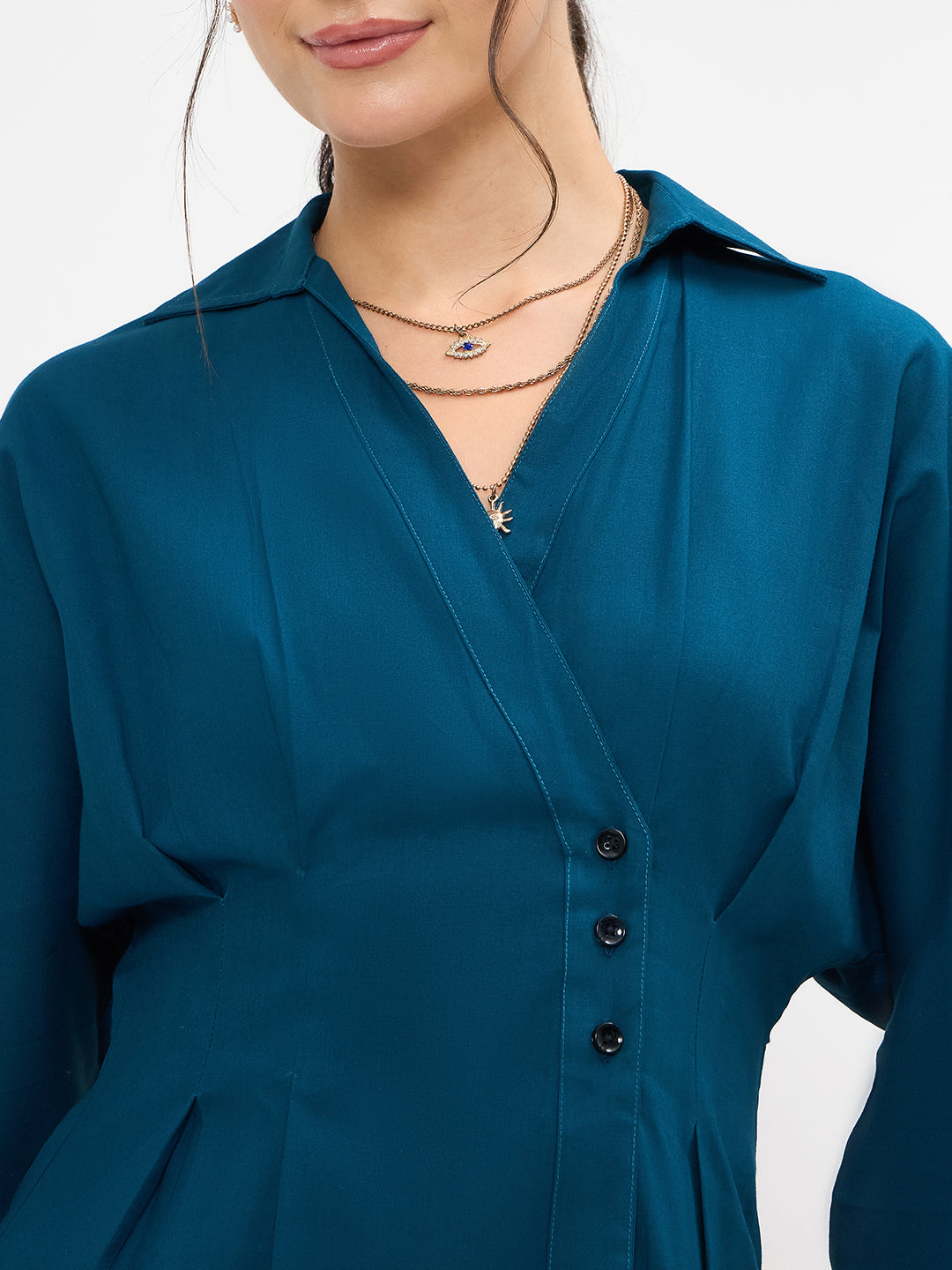 Pure Cotton Wrap Style Placket Shirt
