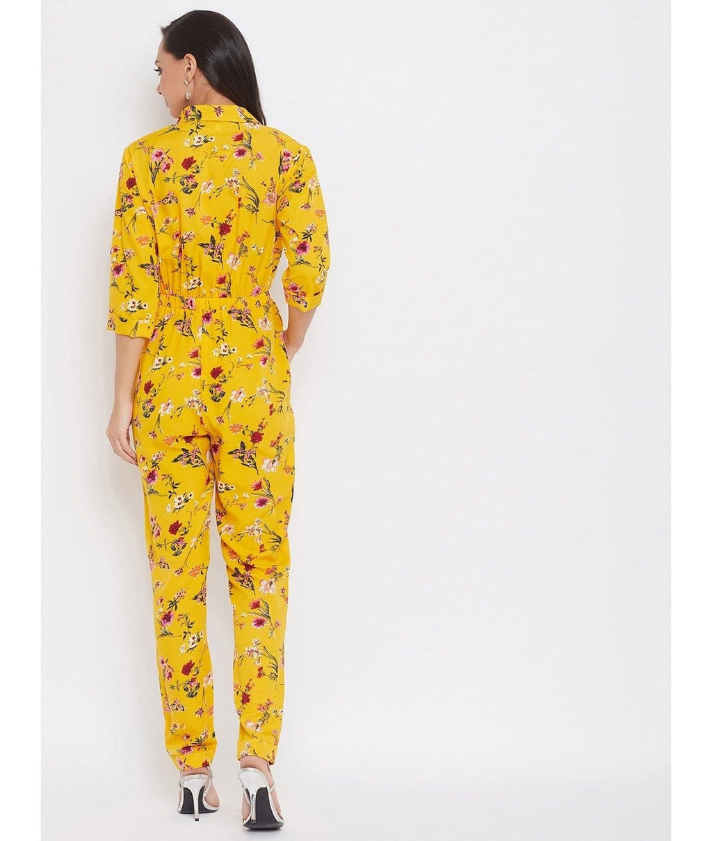 Floral Roll Up Jumpsuit