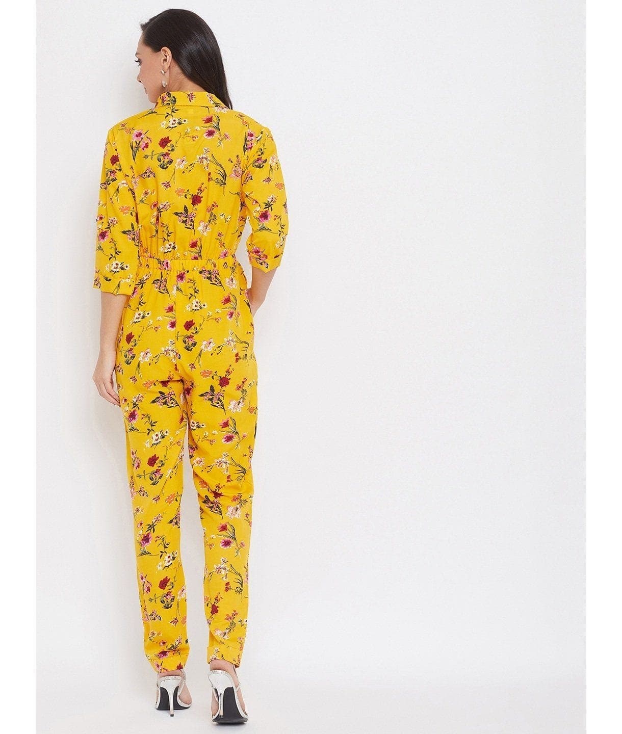 Floral Roll Up Jumpsuit