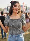 Smocked Peplum Top