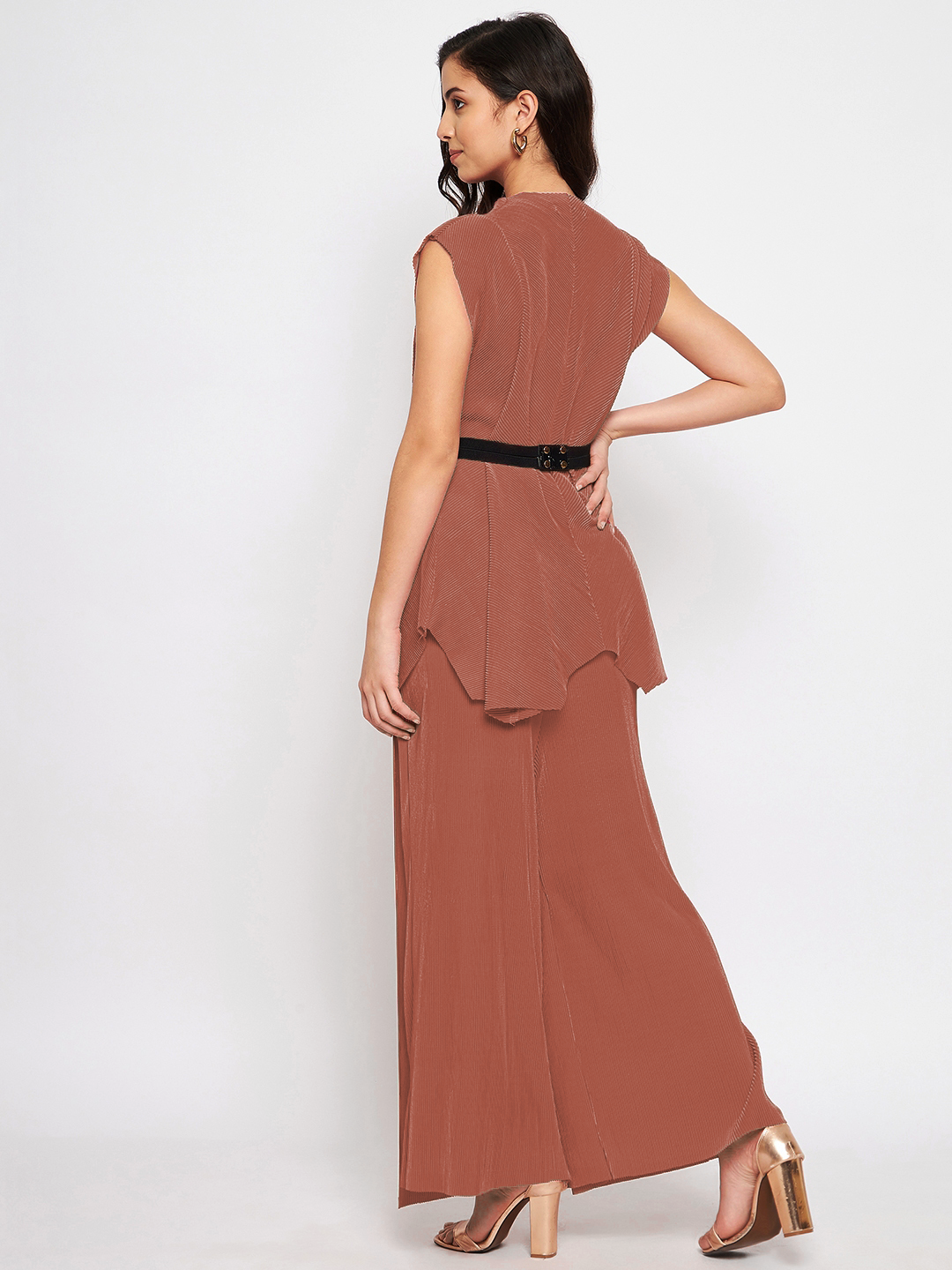 Pleated Pants with a Front Drape