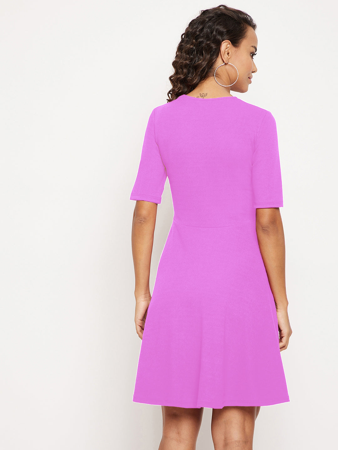 Round Neck Stretchable Skater Dress