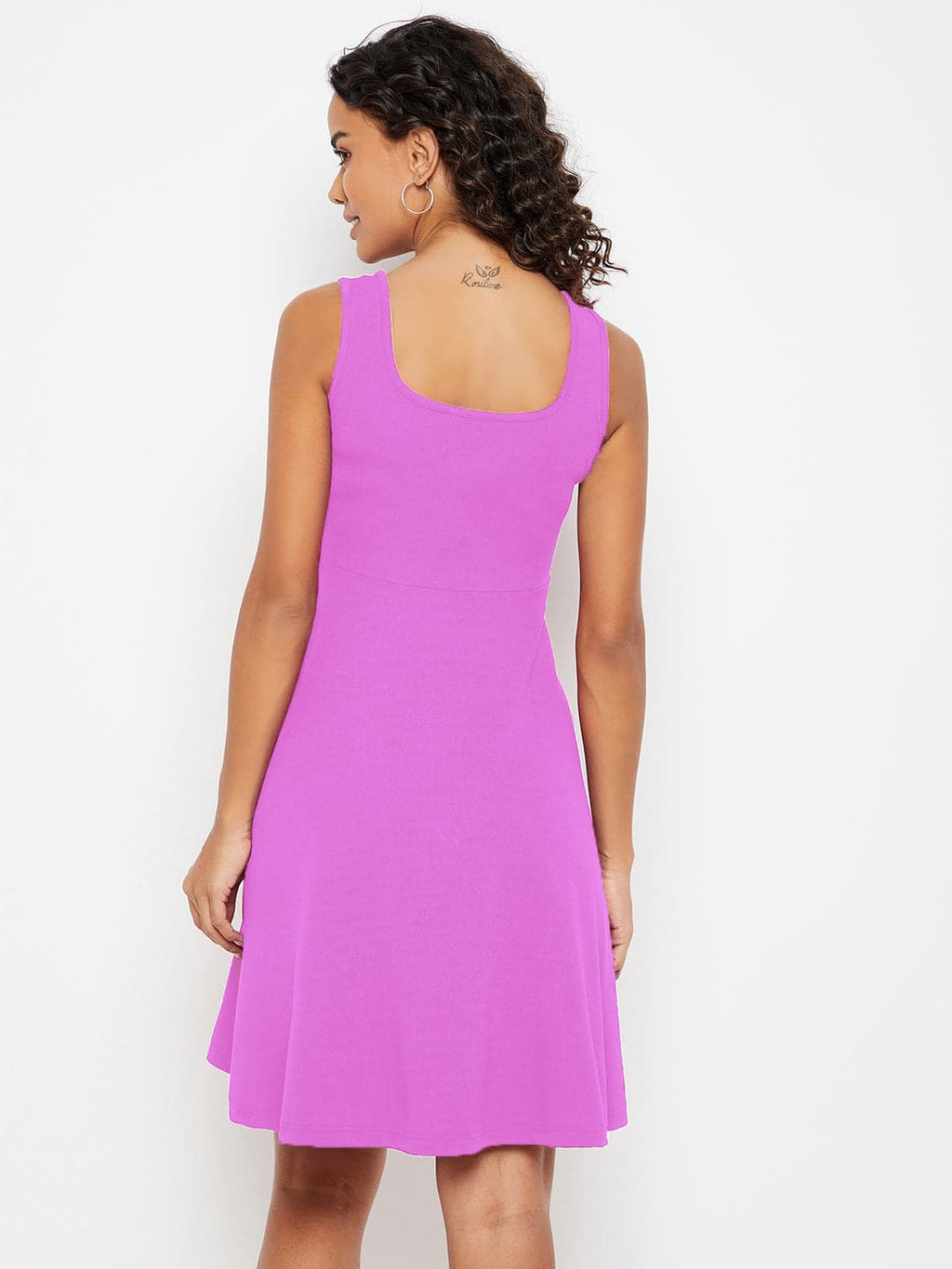 Sleeveless Round Neck Stretchable Skater Dress