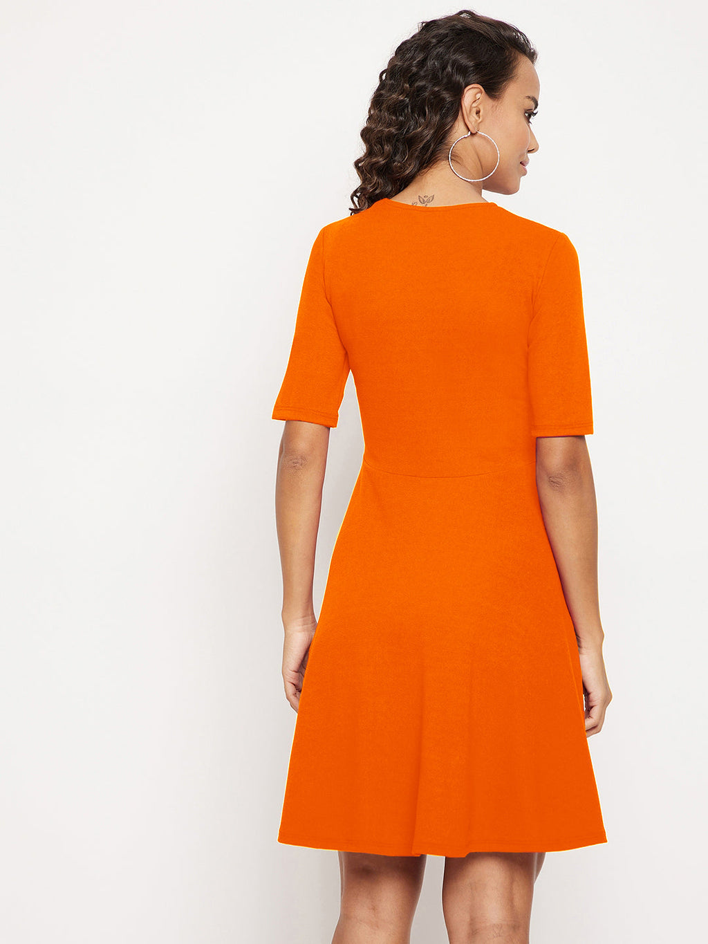 Round Neck Stretchable Skater Dress