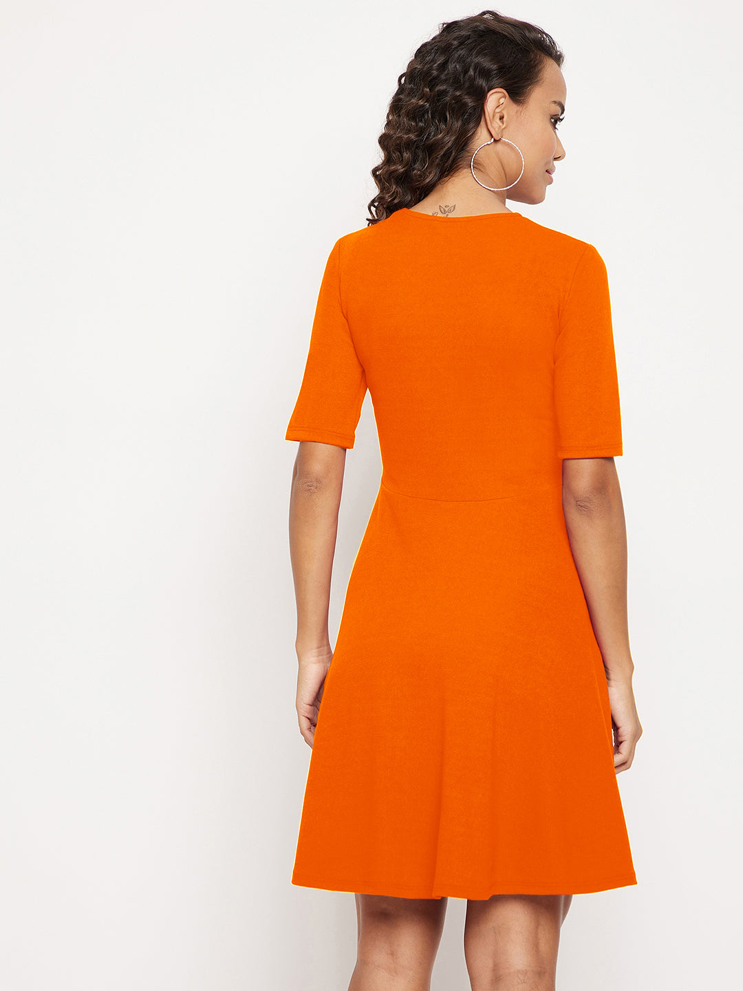 Round Neck Stretchable Skater Dress