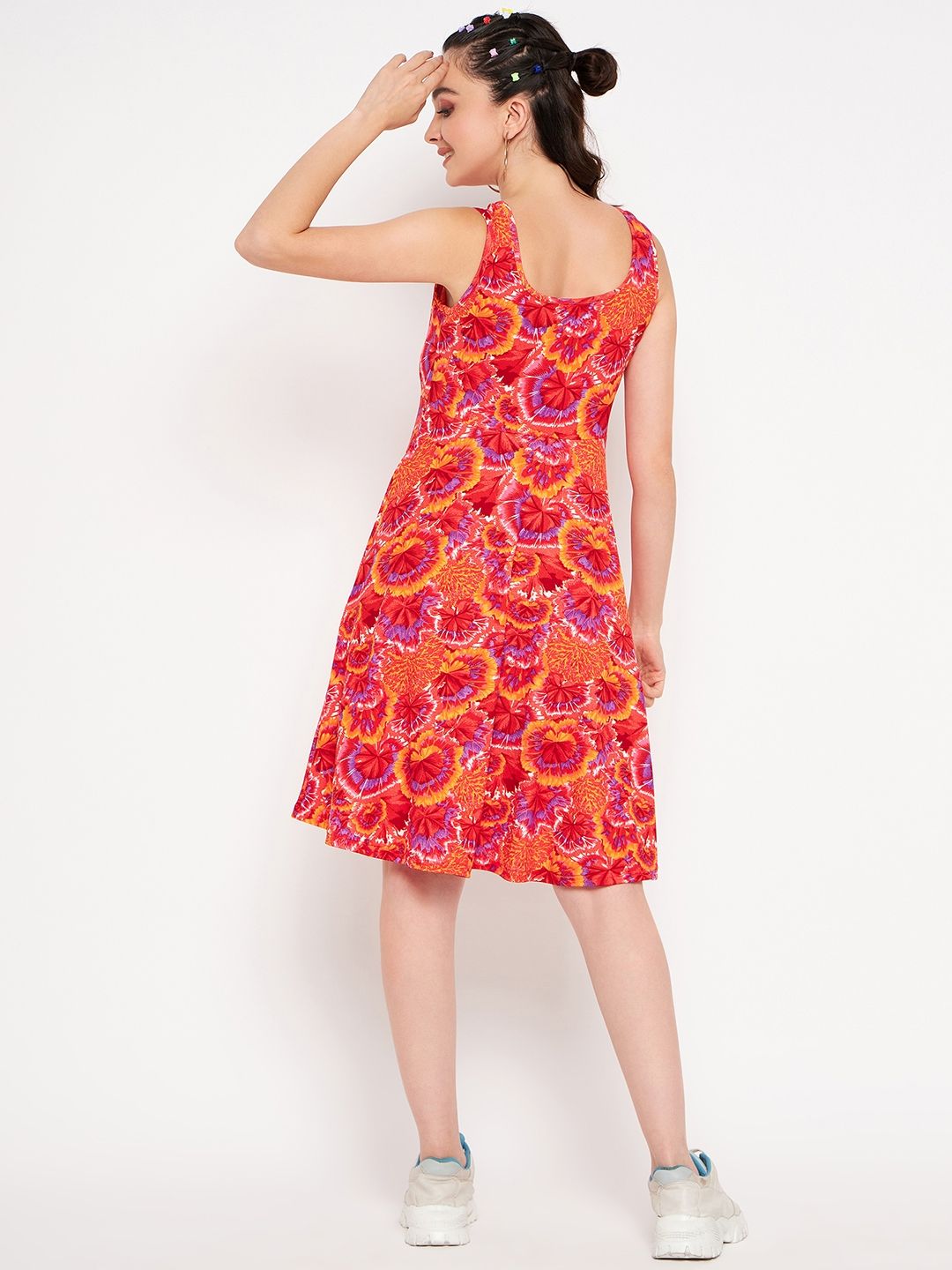 Sleeveless Round Neck Stretchable Skater Dress