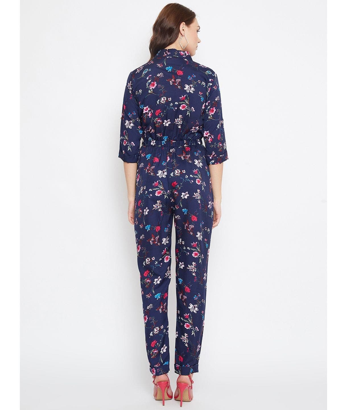 Floral Roll Up Jumpsuit