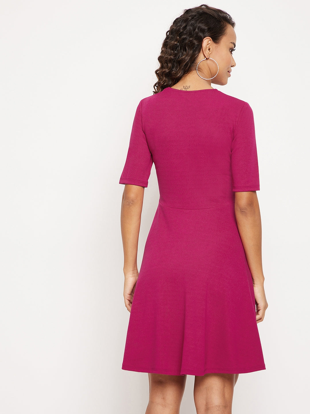 Round Neck Stretchable Skater Dress