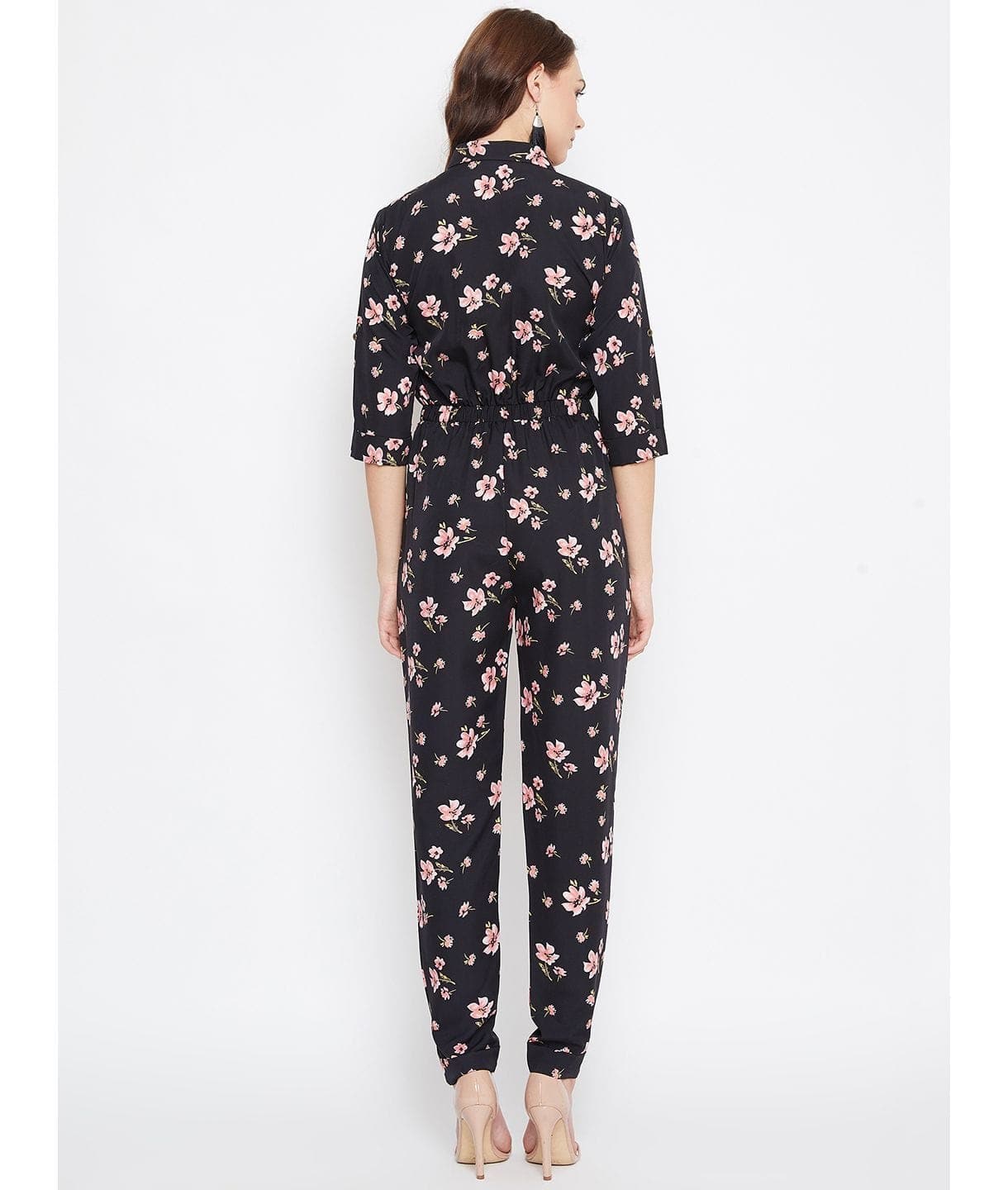 Floral Roll Up Jumpsuit