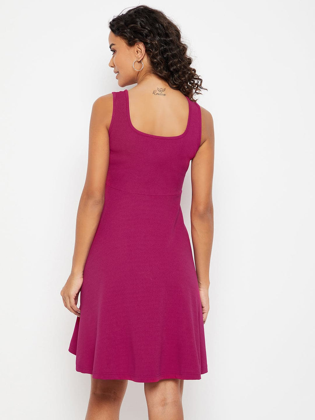 Sleeveless Round Neck Stretchable Skater Dress