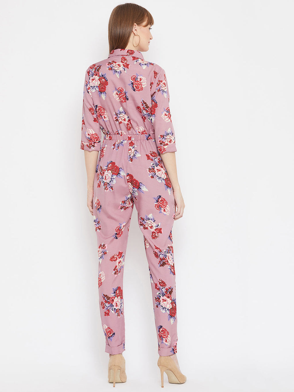 Floral Roll Up Jumpsuit
