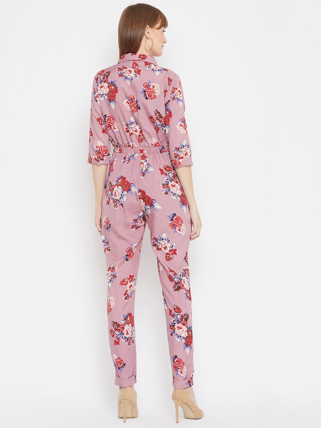 Floral Roll Up Jumpsuit