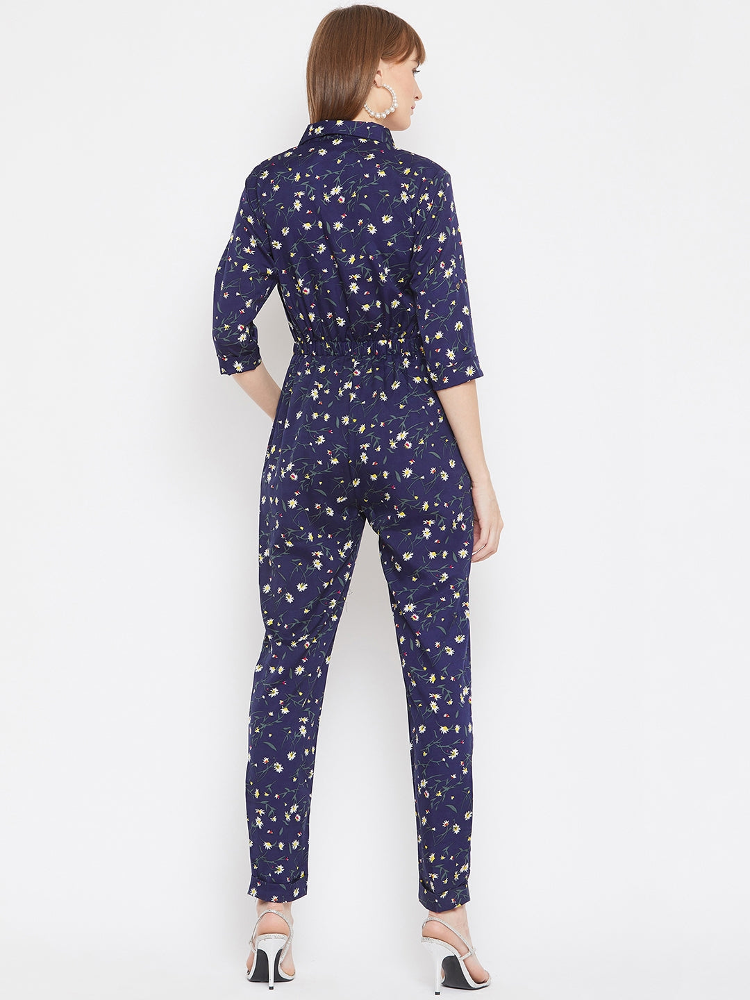 Floral Roll Up Jumpsuit