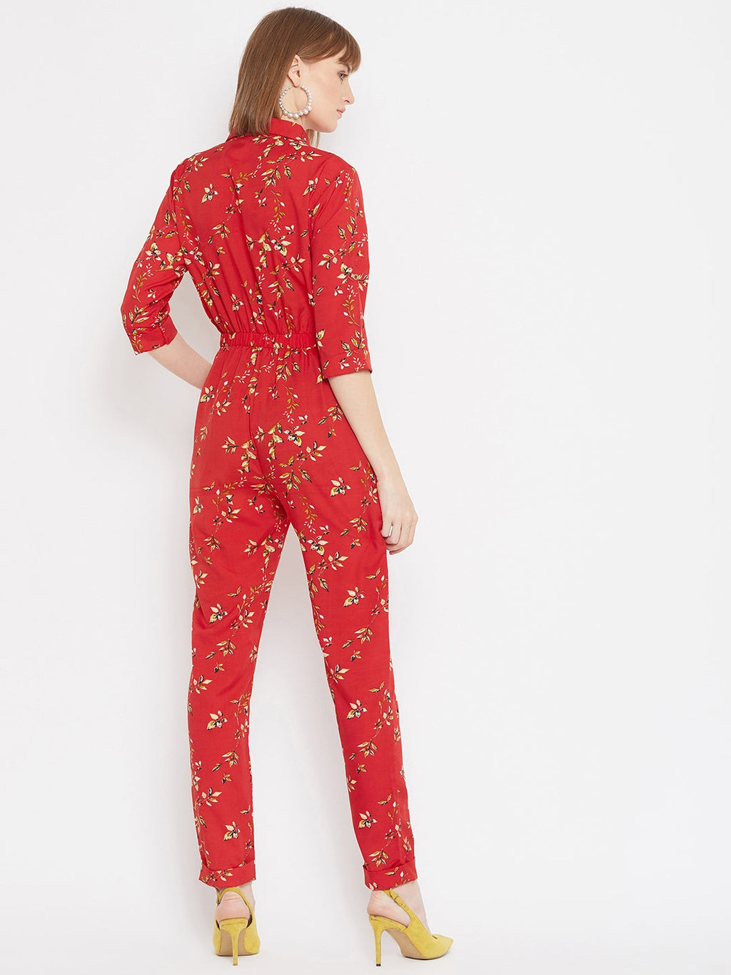 Floral Roll Up Jumpsuit