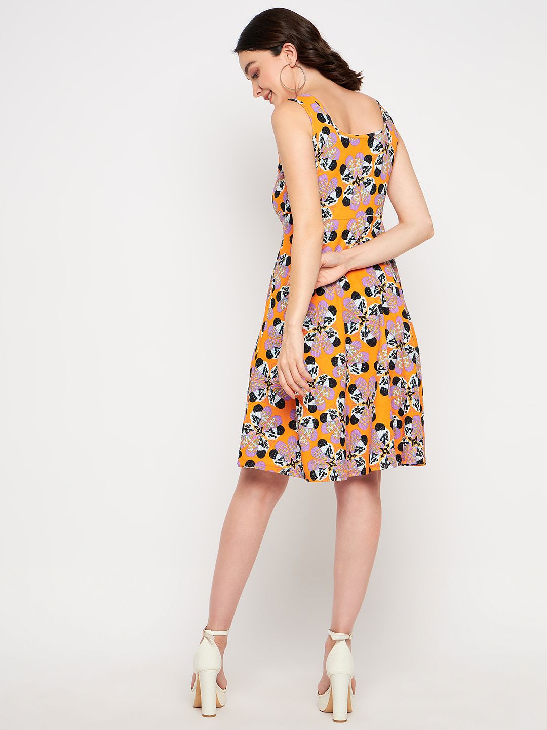 Sleeveless Round Neck Stretchable Skater Dress