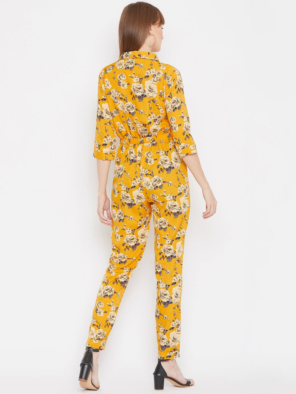 Floral Roll Up Jumpsuit