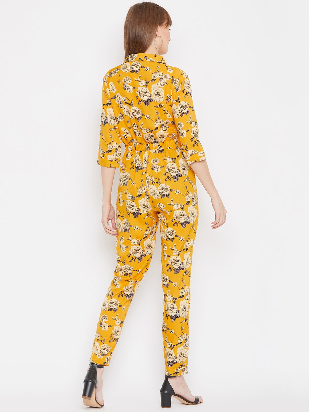 Floral Roll Up Jumpsuit
