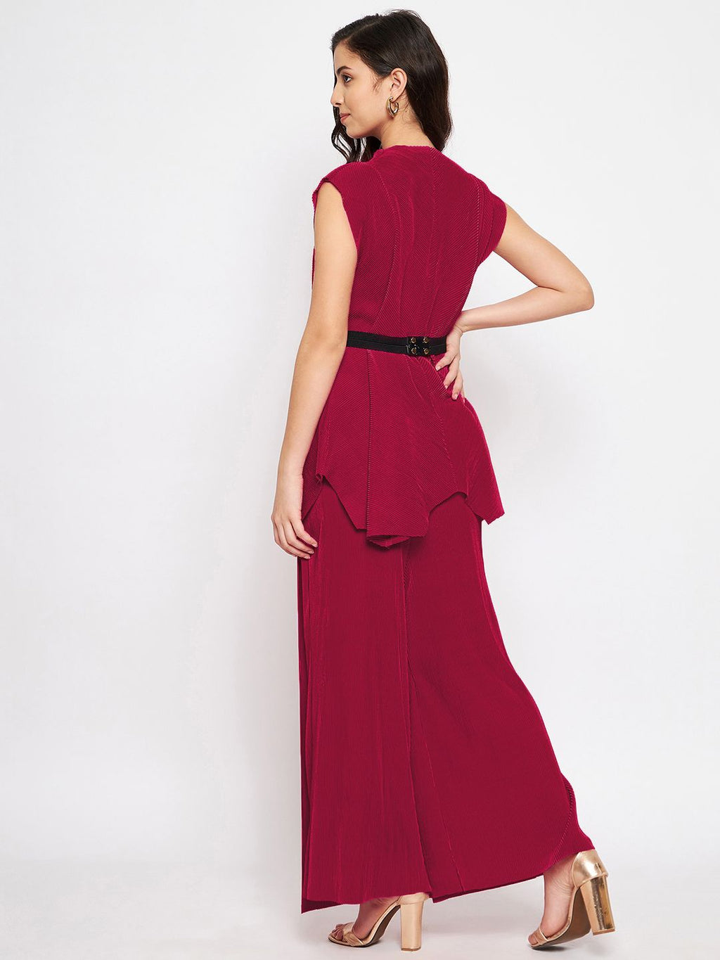 Pleated Pants with a Front Drape