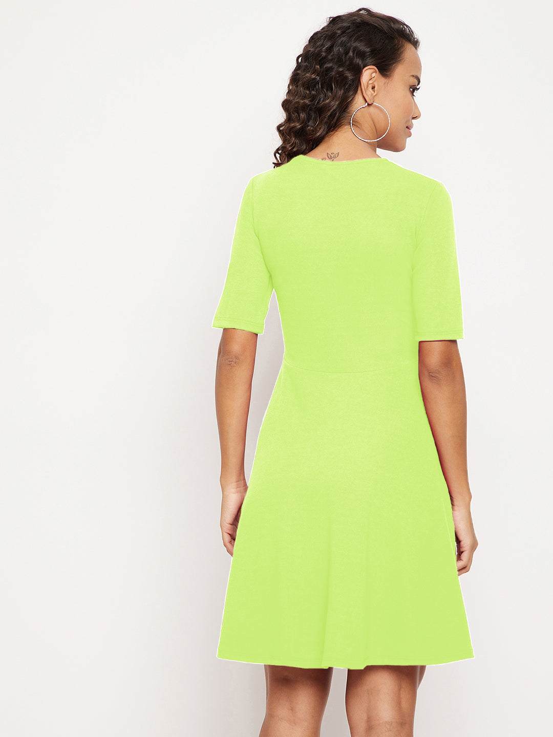 Round Neck Stretchable Skater Dress