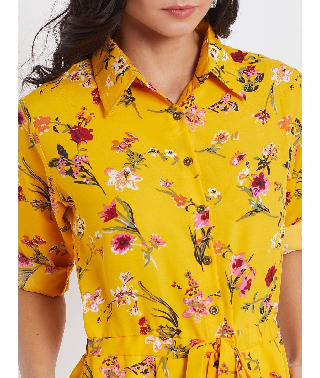 Floral Roll Up Jumpsuit