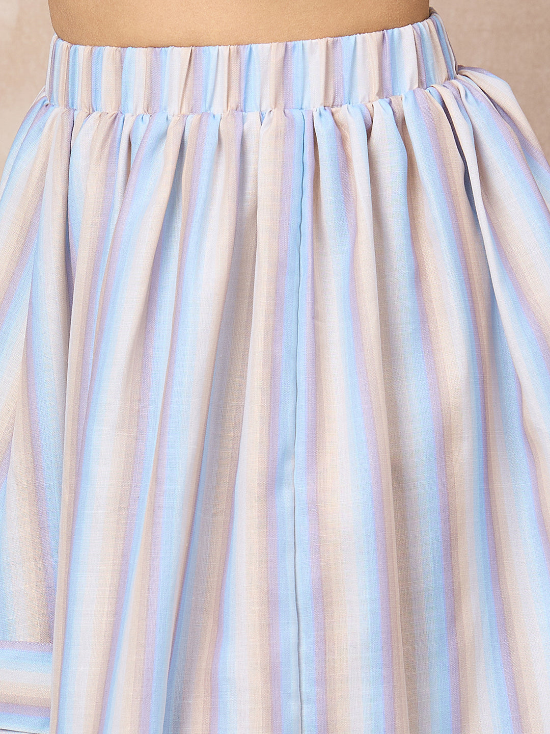 Pure Linen Shirt With Midi Skirt Set