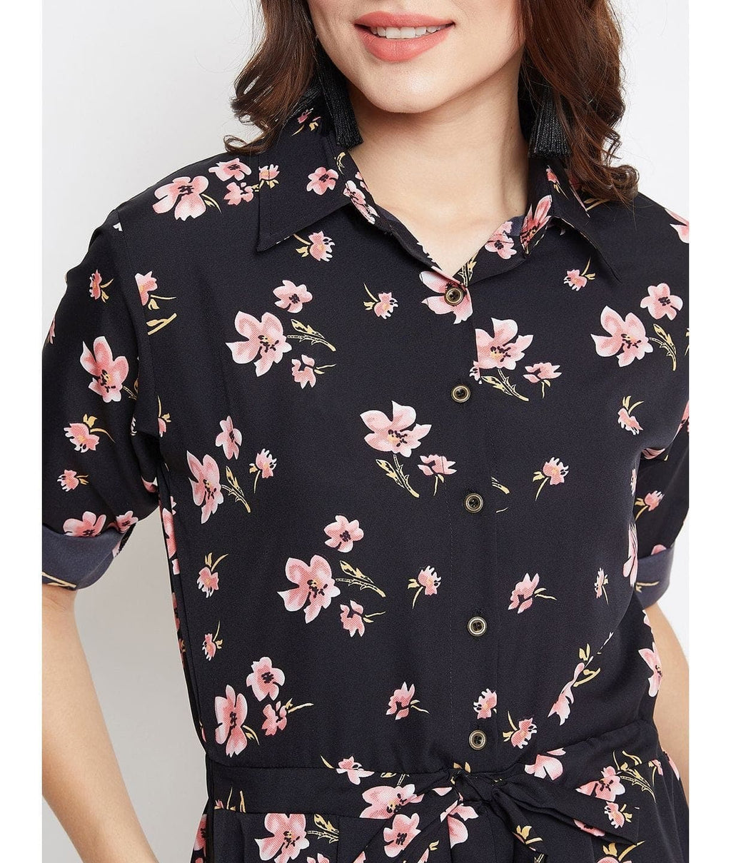 Floral Roll Up Jumpsuit
