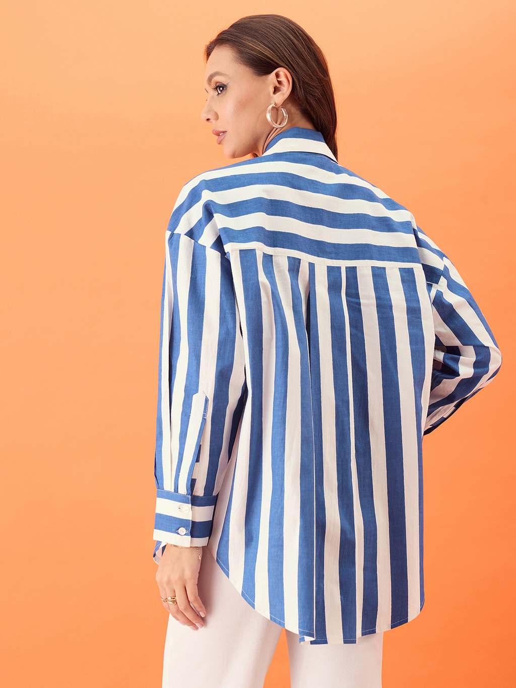 Printed Tie-Up Full Sleeve Sequinned Cotton Shirt