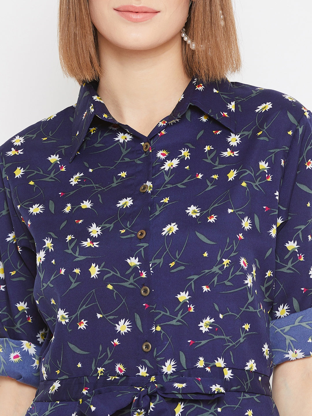 Floral Roll Up Jumpsuit