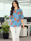 Drop Shoulder Pleated Pure Cotton Shirt