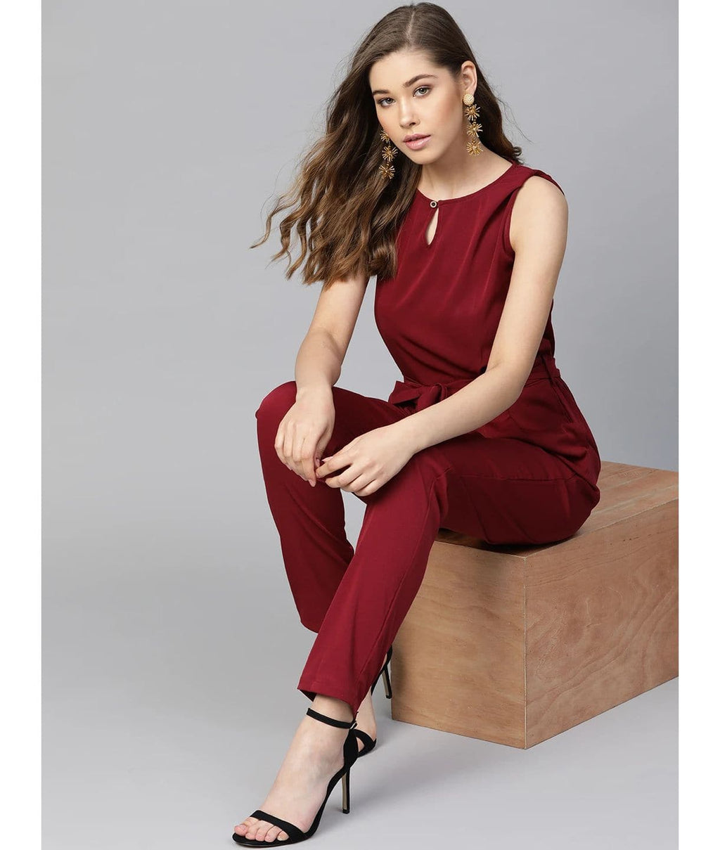 Keyhole Jumpsuit with Belt