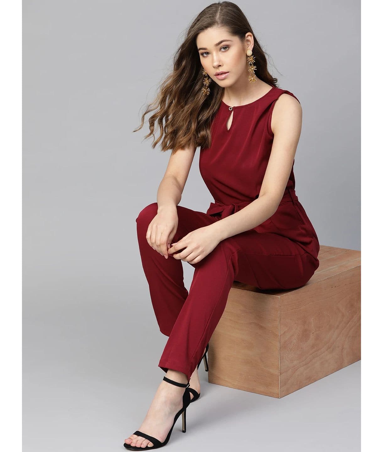 Keyhole Jumpsuit with Belt