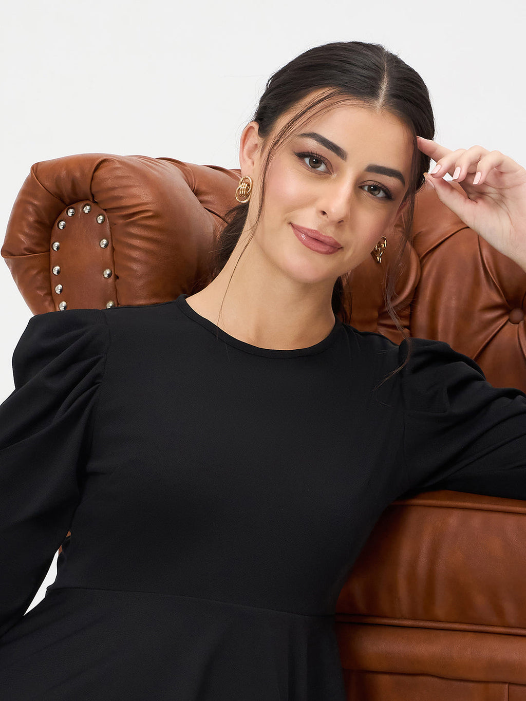 Stretchable Full Sleeves Peplum Top
