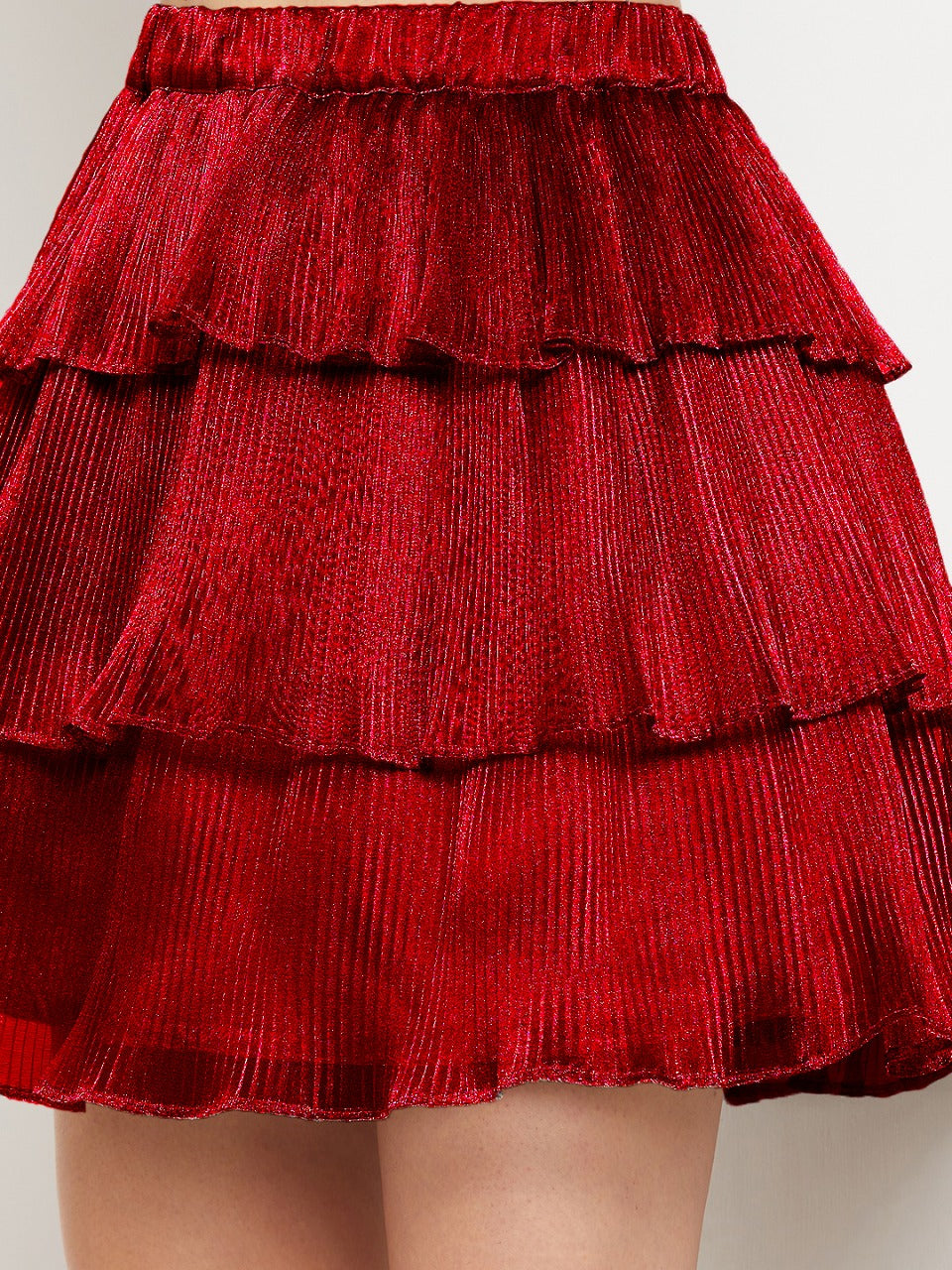 Short Ruffle Pleated Organza Skirt