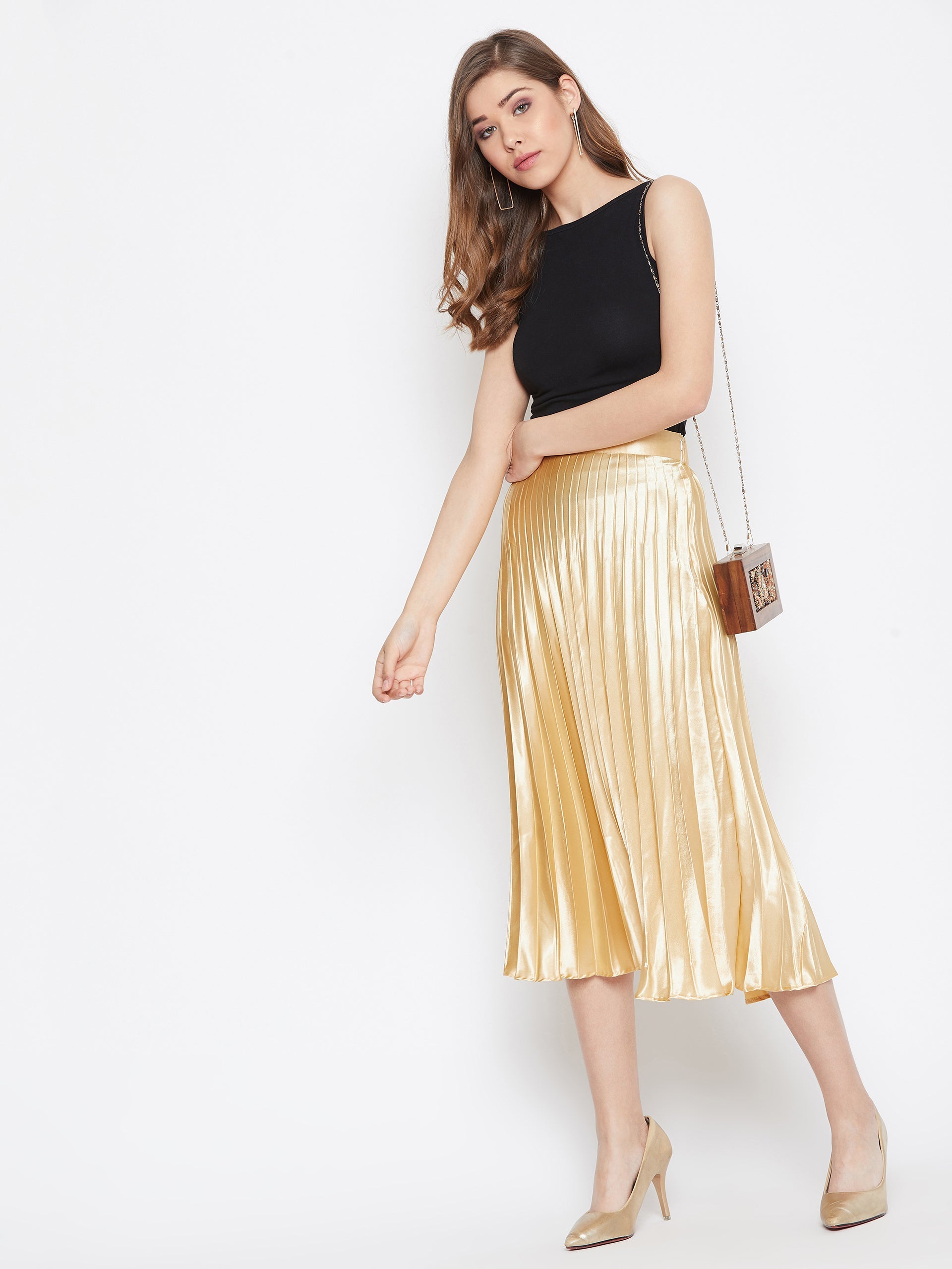 Pleated Midi Skirt