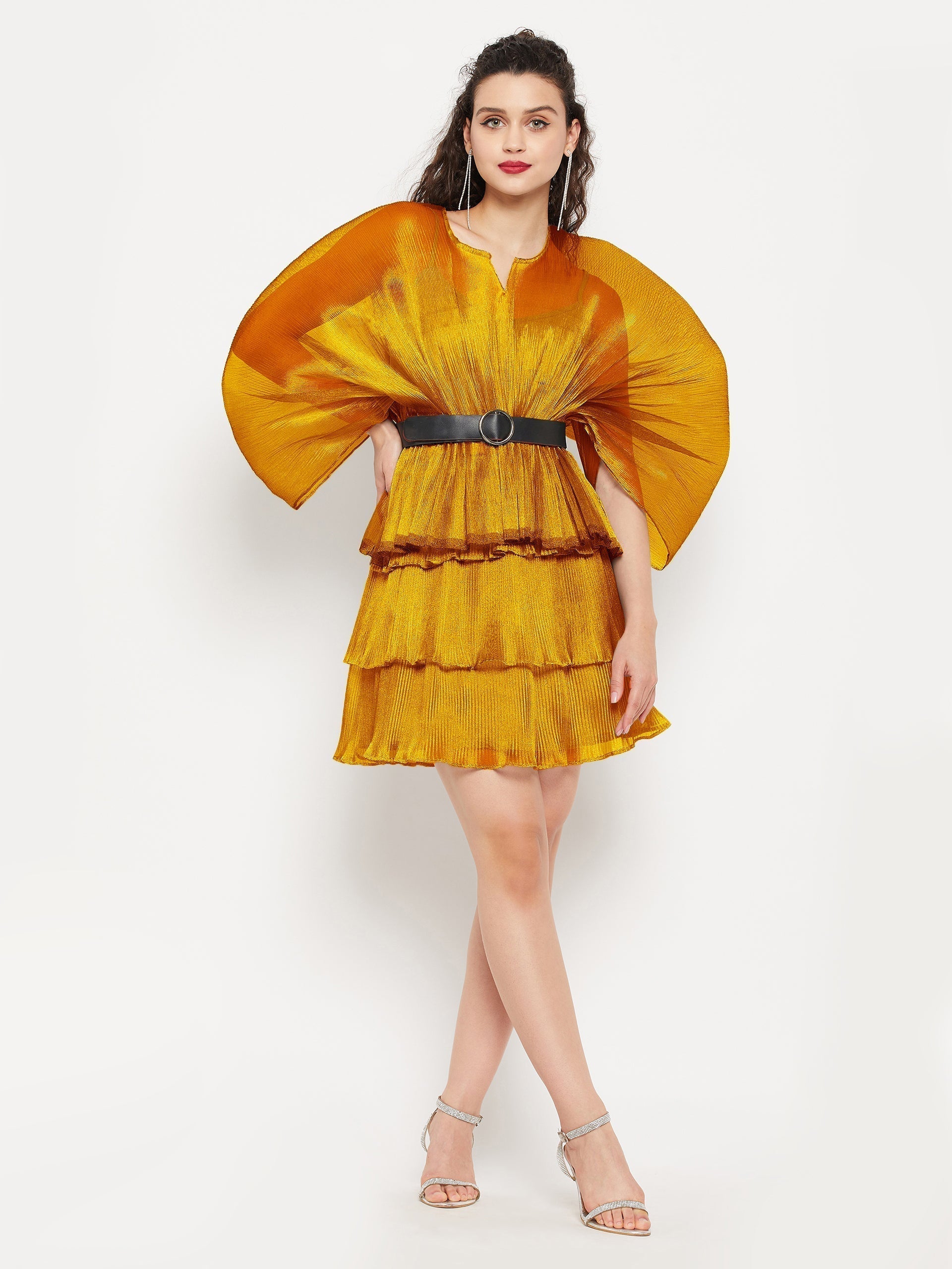 Short Ruffle Pleated Organza Skirt