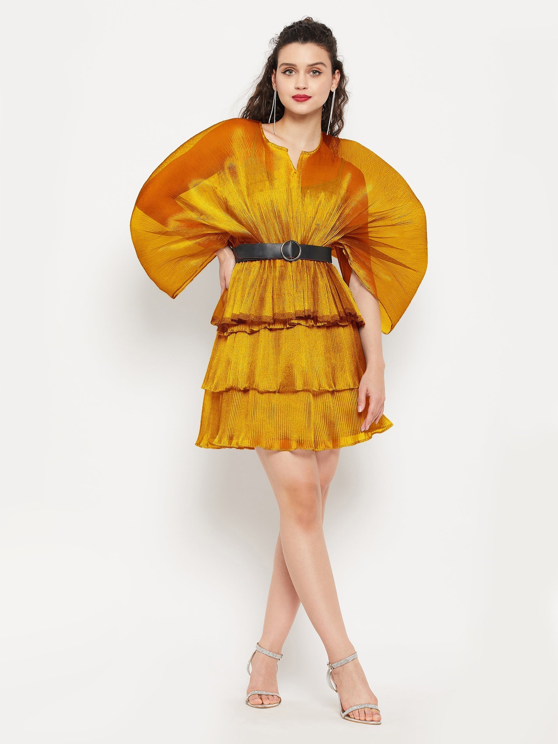 Short Ruffle Pleated Organza Skirt