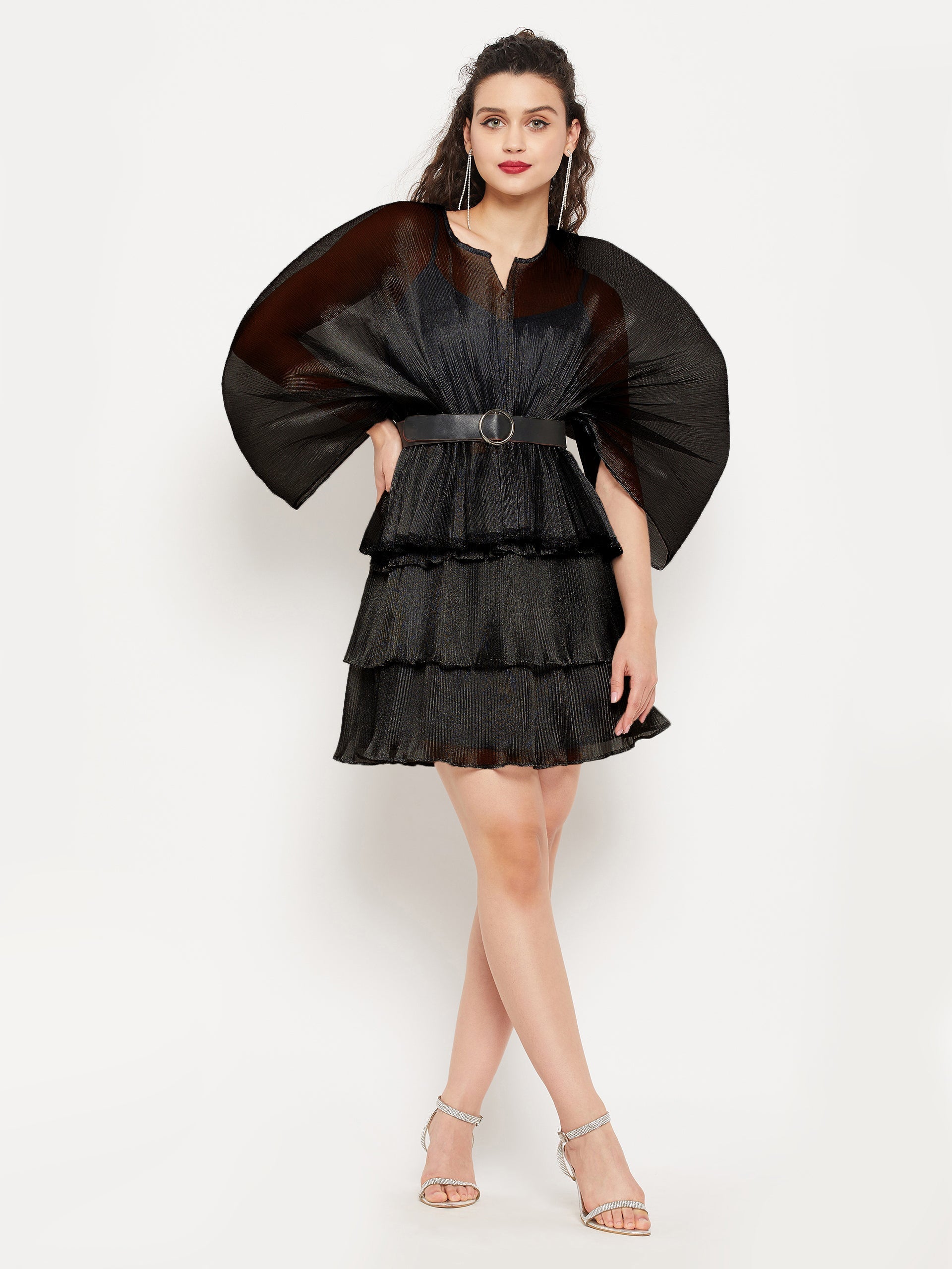 Short Ruffle Pleated Organza Skirt