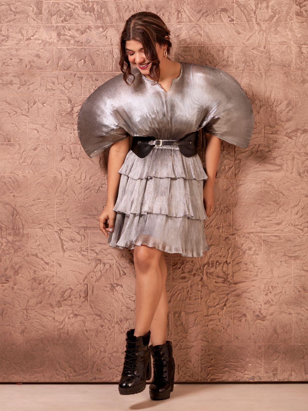 Short Ruffle Pleated Organza Skirt