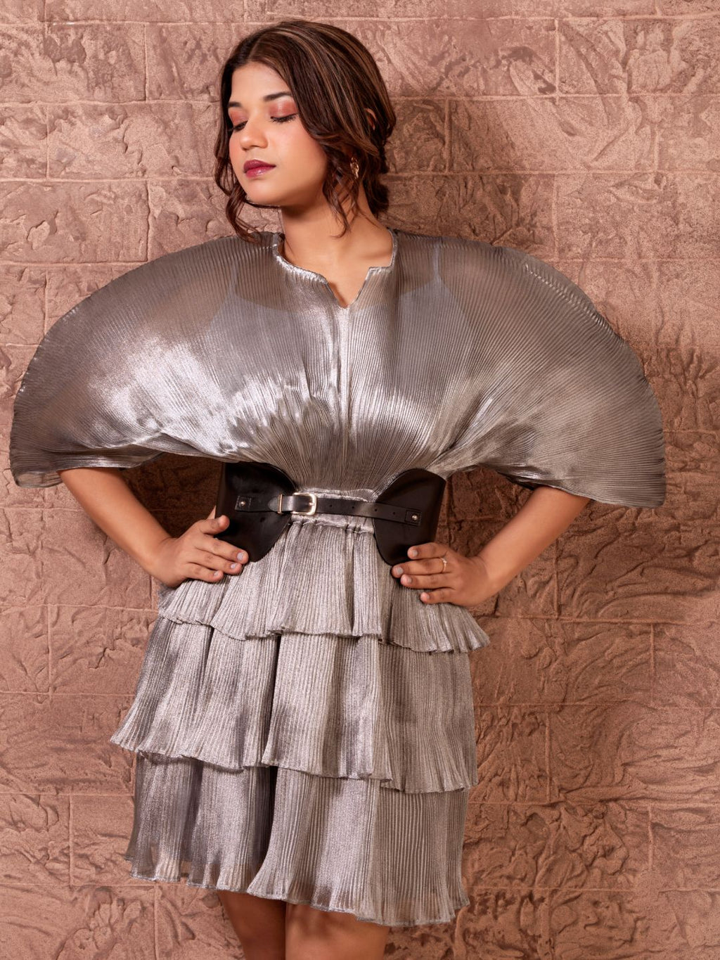 Short Ruffle Pleated Organza Skirt