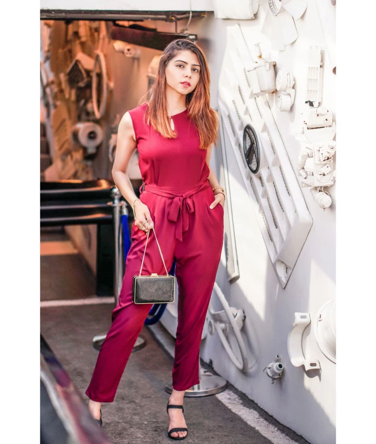 Keyhole Jumpsuit with Belt