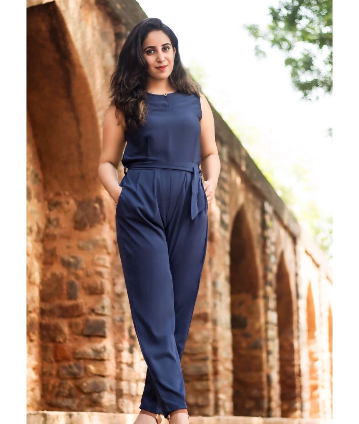 Keyhole Jumpsuit with Belt