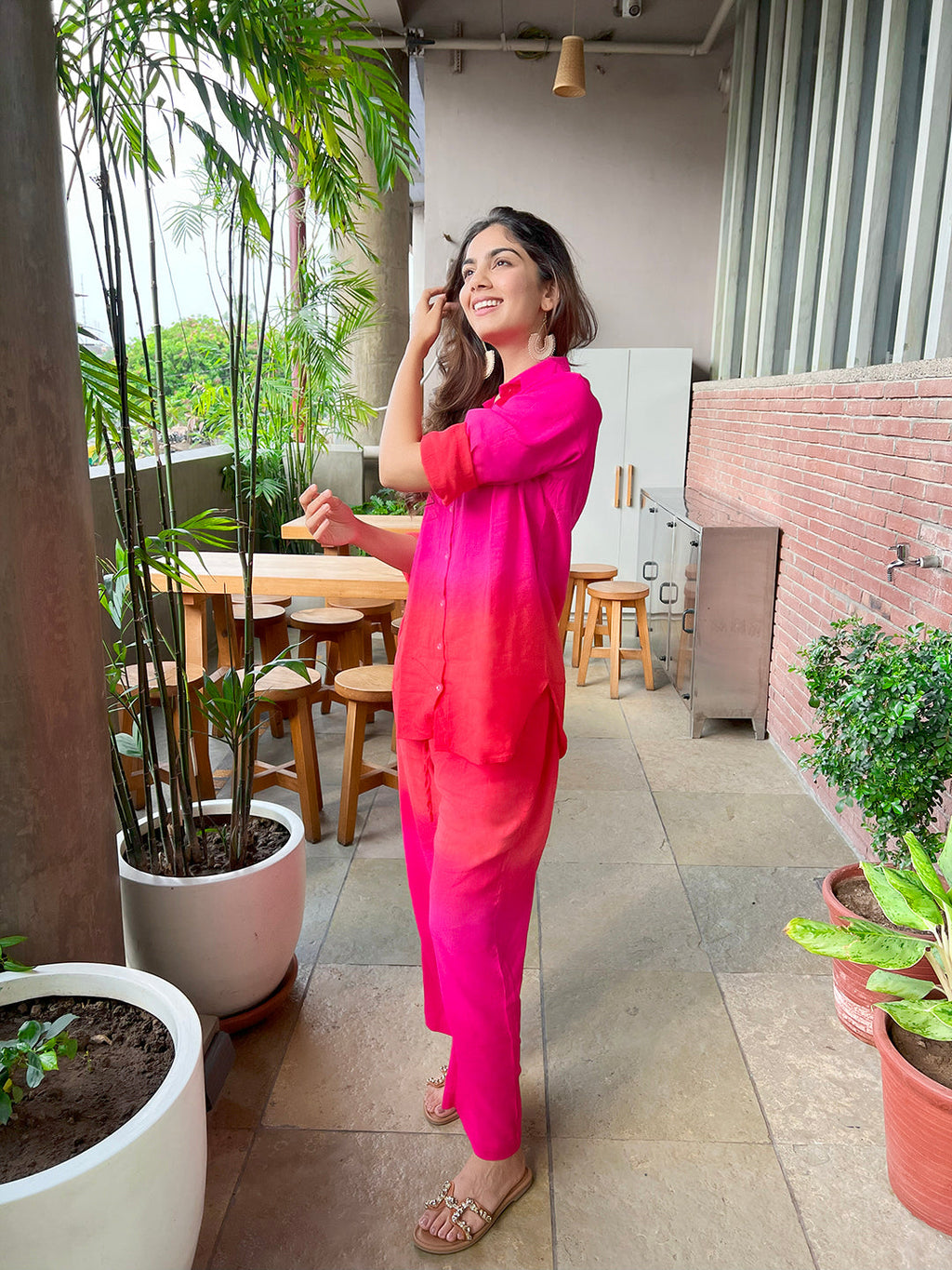 The Alia Set - Shaded Cotton Linen 2 Piece Set