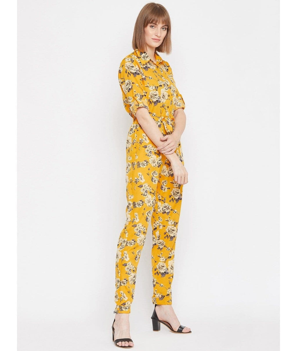 Floral Roll Up Jumpsuit