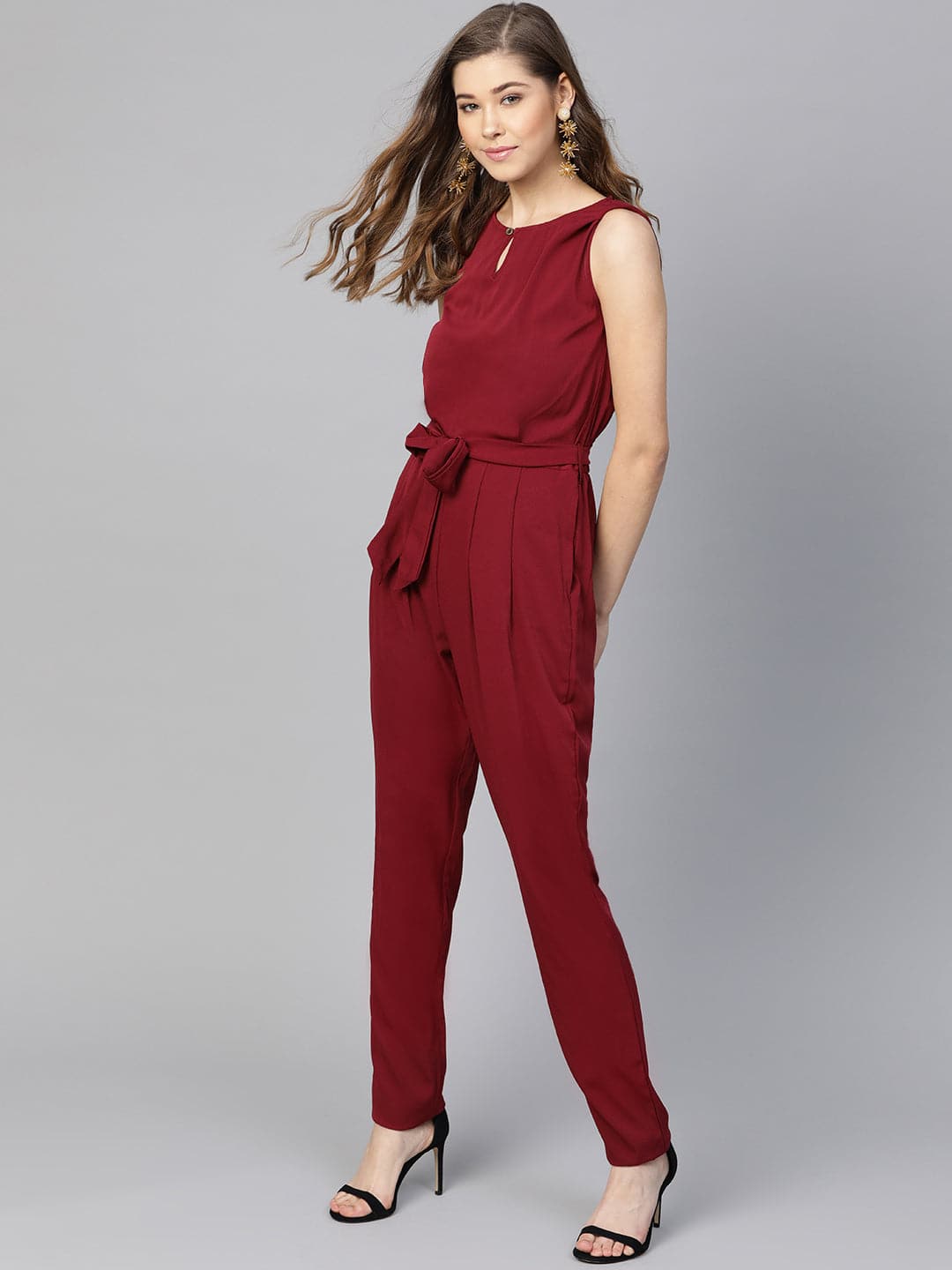 Keyhole Jumpsuit with Belt