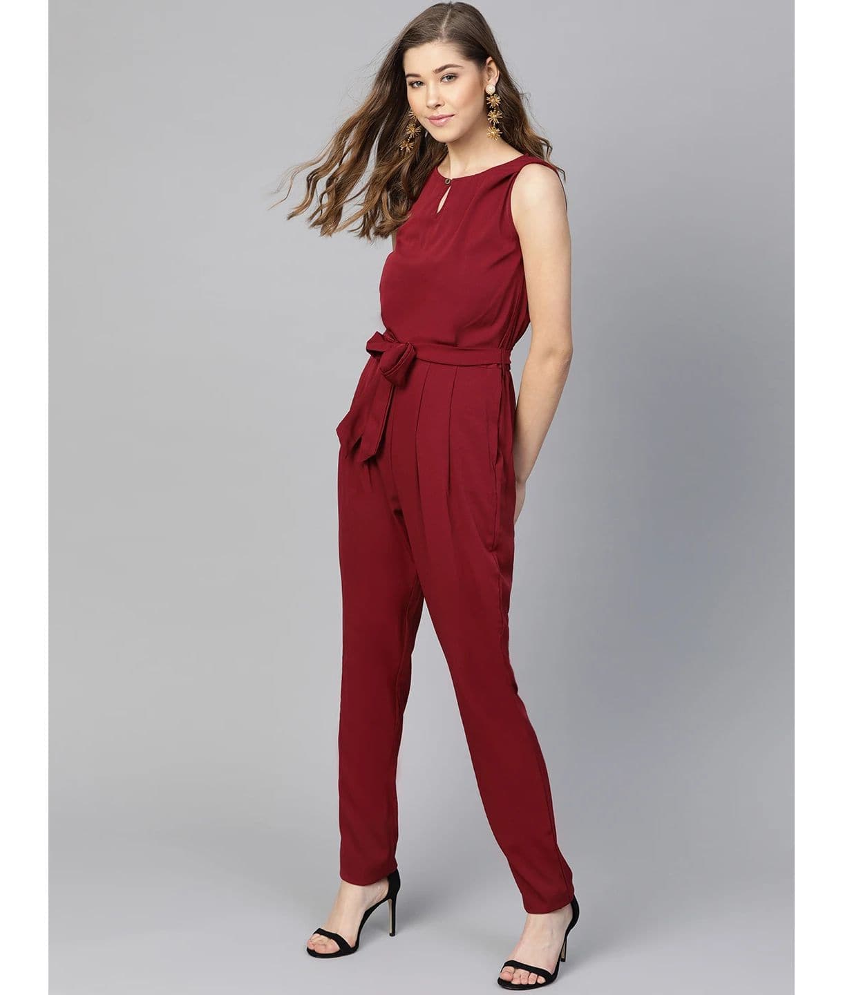 Keyhole Jumpsuit with Belt