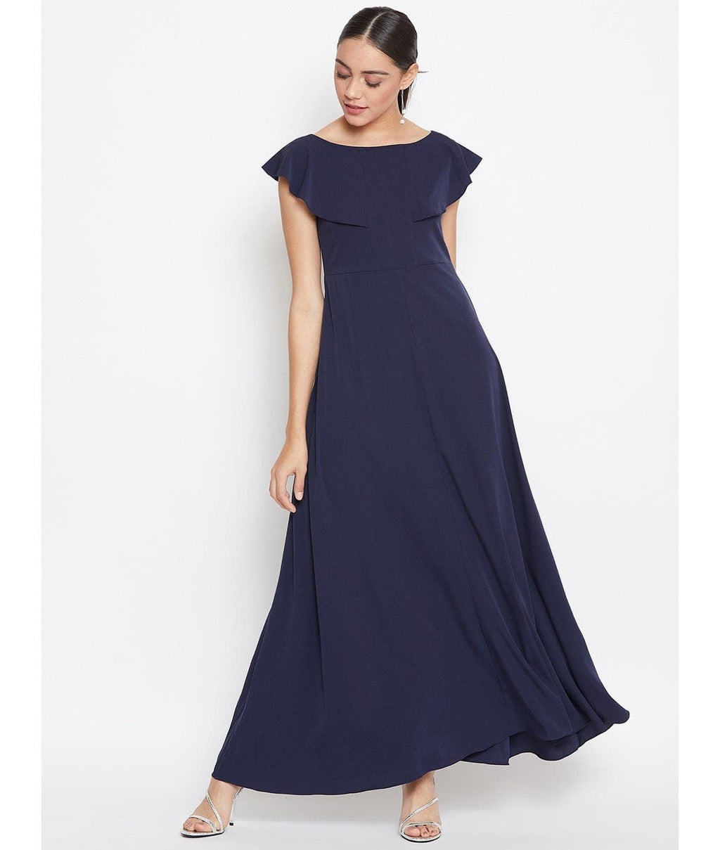 Flared Ruffle Maxi Gown