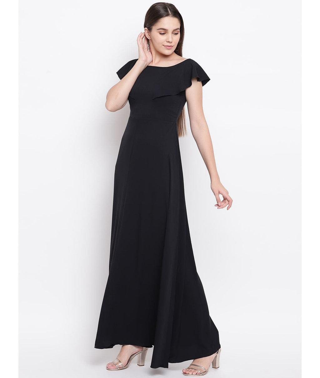 Flared Ruffle Maxi Gown