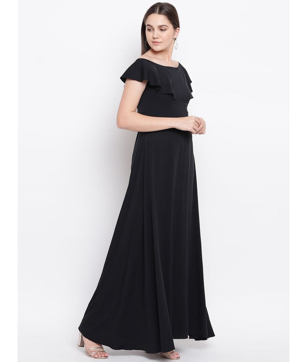 Flared Ruffle Maxi Gown